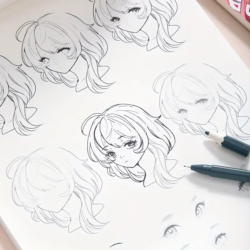 Beginners use anime character drawing exercise book to practice dynamic structure exercises