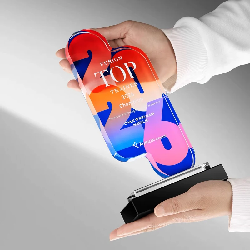 Customized Color Printing Crystal Trophy, Company Annual Meeting Excellent Employee Souvenirs, Home Decor, Craft 2026 Medal, 1Pc