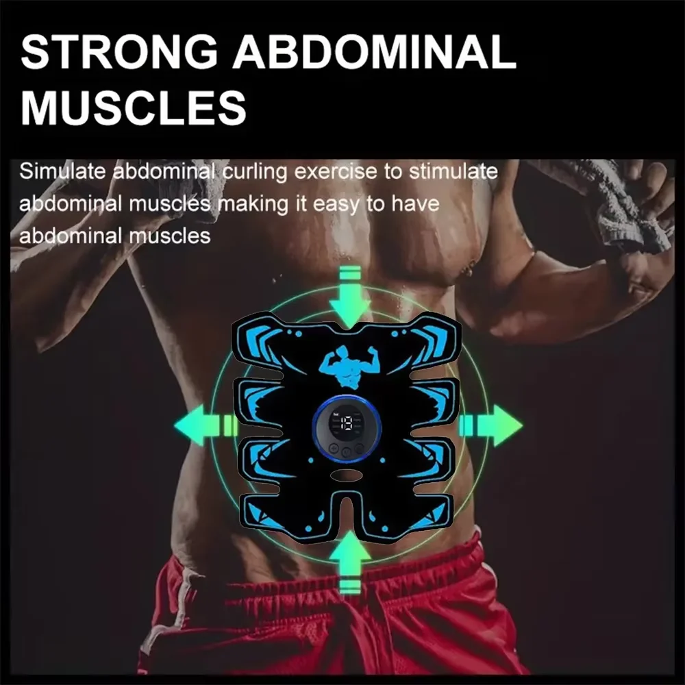 USB Rechargeable EMS Muscle Stimulator Abs Arms 3 in 1 Training Pad Wireless Smart Fitness Abdominal Trainer Body Slimming