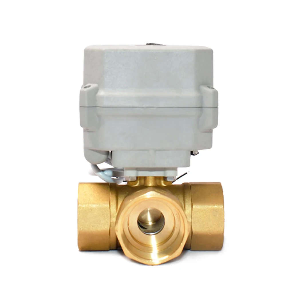 

Электрический латунный шаровой кран DN32 DN40 DN50 с трехходовым L-образным водонепроницаемым приводом CR303 для ирригации, настраиваемый под заказ