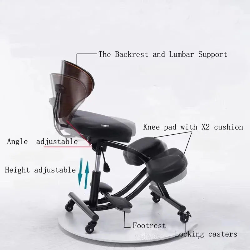 Escritório ergonômico Ajoelhamento Back Support, Liftable Balance Chair, Study Stool, melhorar a sua postura com um assento angular