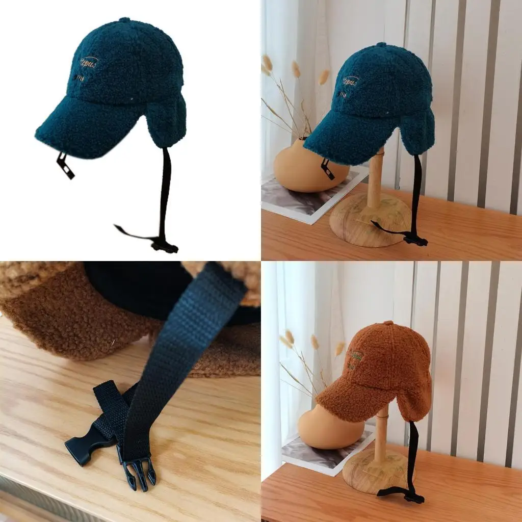 

652F Casual Letter Peaked Cap Earmuffs Baseball Cap Ear for Protection Lei Feng Cap Adjustable Snow Hat All-match for Boy Gir