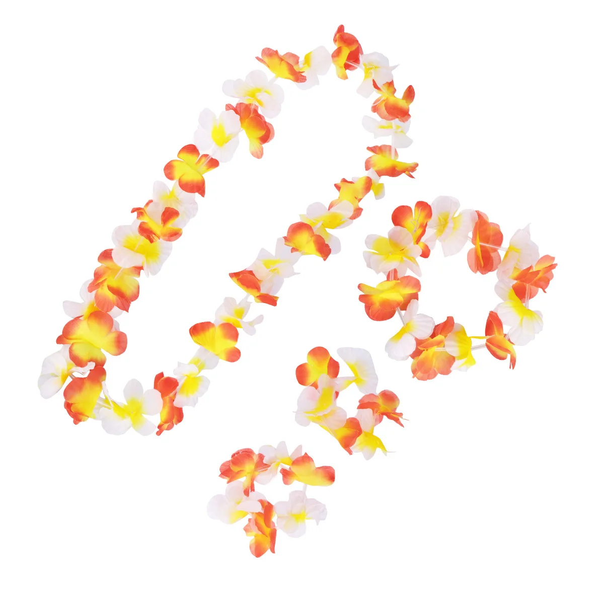 

3 Set/12 Two-color Wreath Flower Garlands Beach Party Hawaii Holiday Decorations