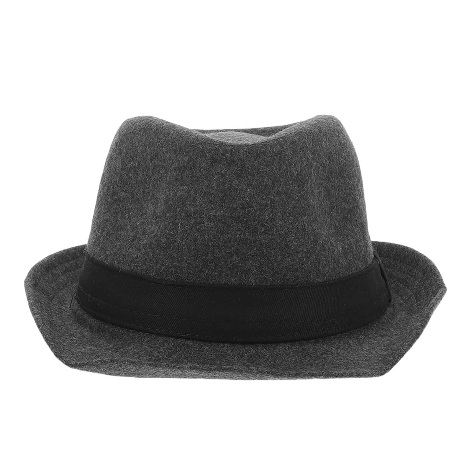 

Dark Grey Wide Brim Fedora Hat Flat Top Vintage Trilby Cotton Polyester Lightweight Jazz Performance Mens Dress Accessory