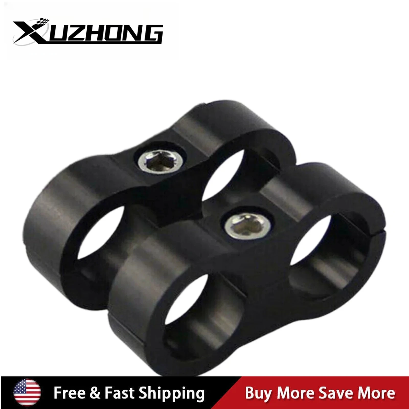 

Black AN10 Hose Separator Fitting 2pc For Fuel Water Air Oil Line Connector Clamp