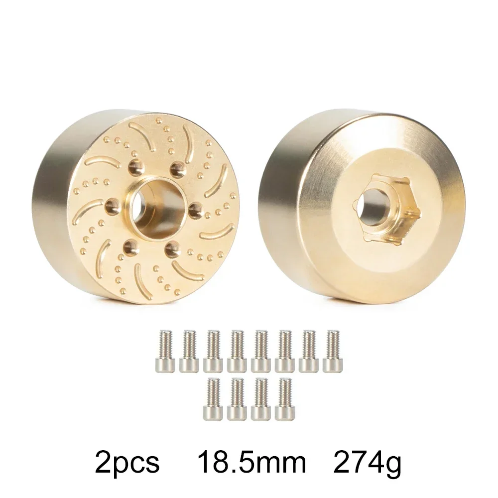 6MM 9MM 12MM 15MM 18,5MM 22MM Messing Radnabe Sechskantadapter Bremsscheibengewichte für 1,9 2,2 Beadlock-Räder SCX10 TRX4 Capra Wraith