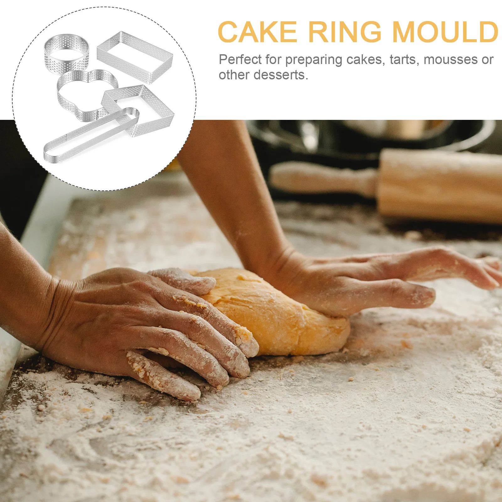 

5 Pcs Stainless Steel Pastry Mold Baking Molds Form Cupcakes Pan Accessories and Tools Mousse Rings Pie Bakeware