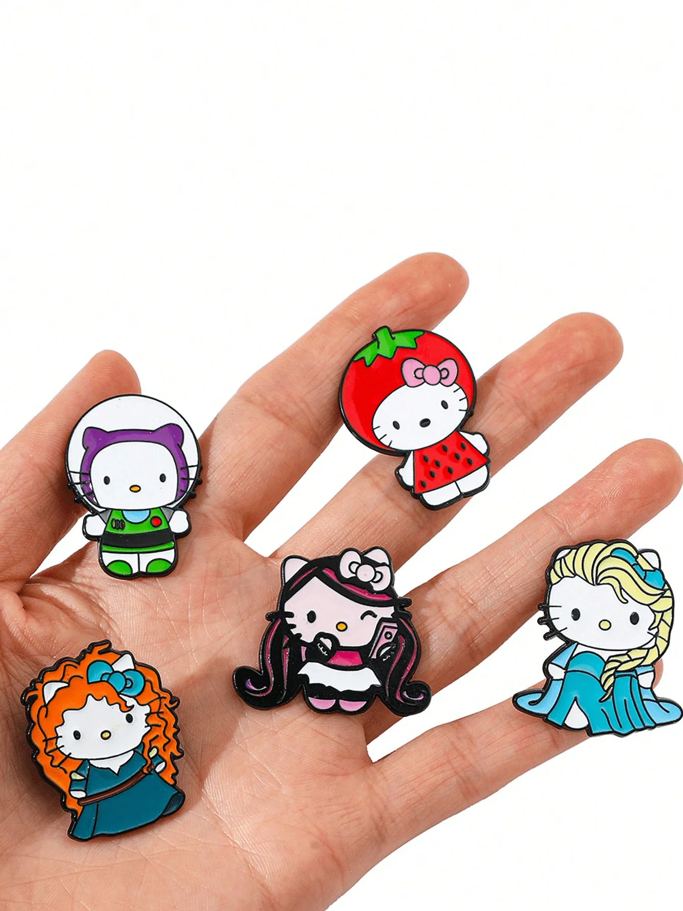 

Creative personality cute princess shape kt cat metal badge Sanrio cat alloy oil drop brooch accessories