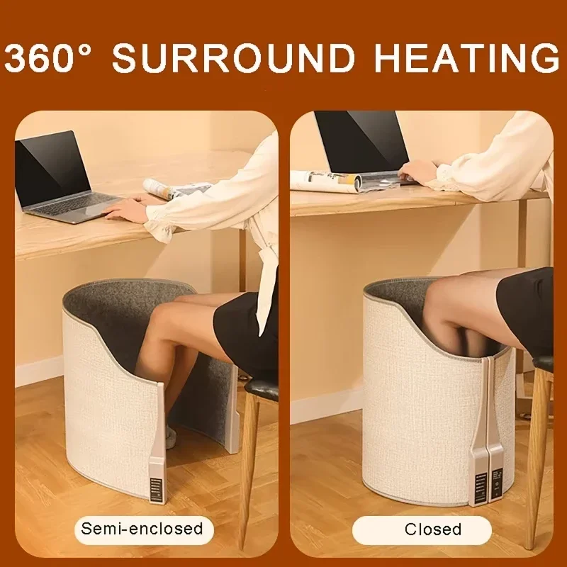 Folding Electric Feet Heater Portable Adjustable Thermostat Foot Warmer for Home Office