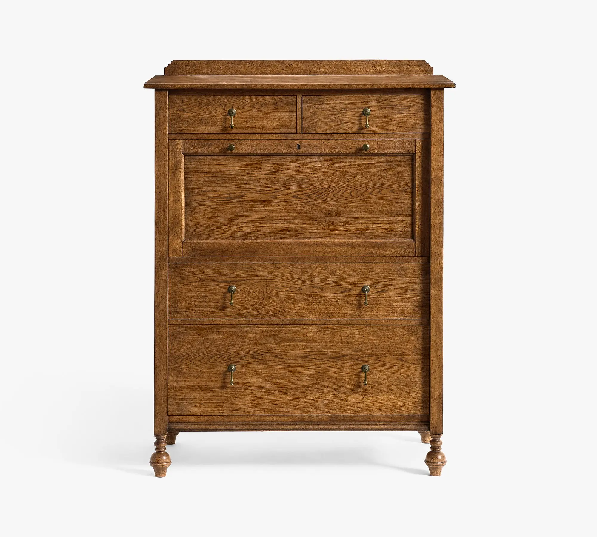 ^Modern Retro High-End Bedroom Furniture Stainless Steel Chest of Drawers with Oak Material
