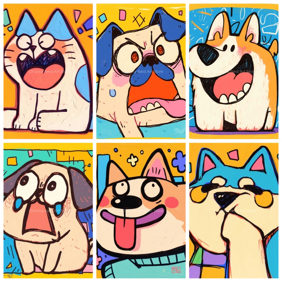 

Набор «сделай сам» от номера для взрослых, с забавными животными, подходит для начинающих, акриловыми красками, идеально подходящим для украшения и подарка.