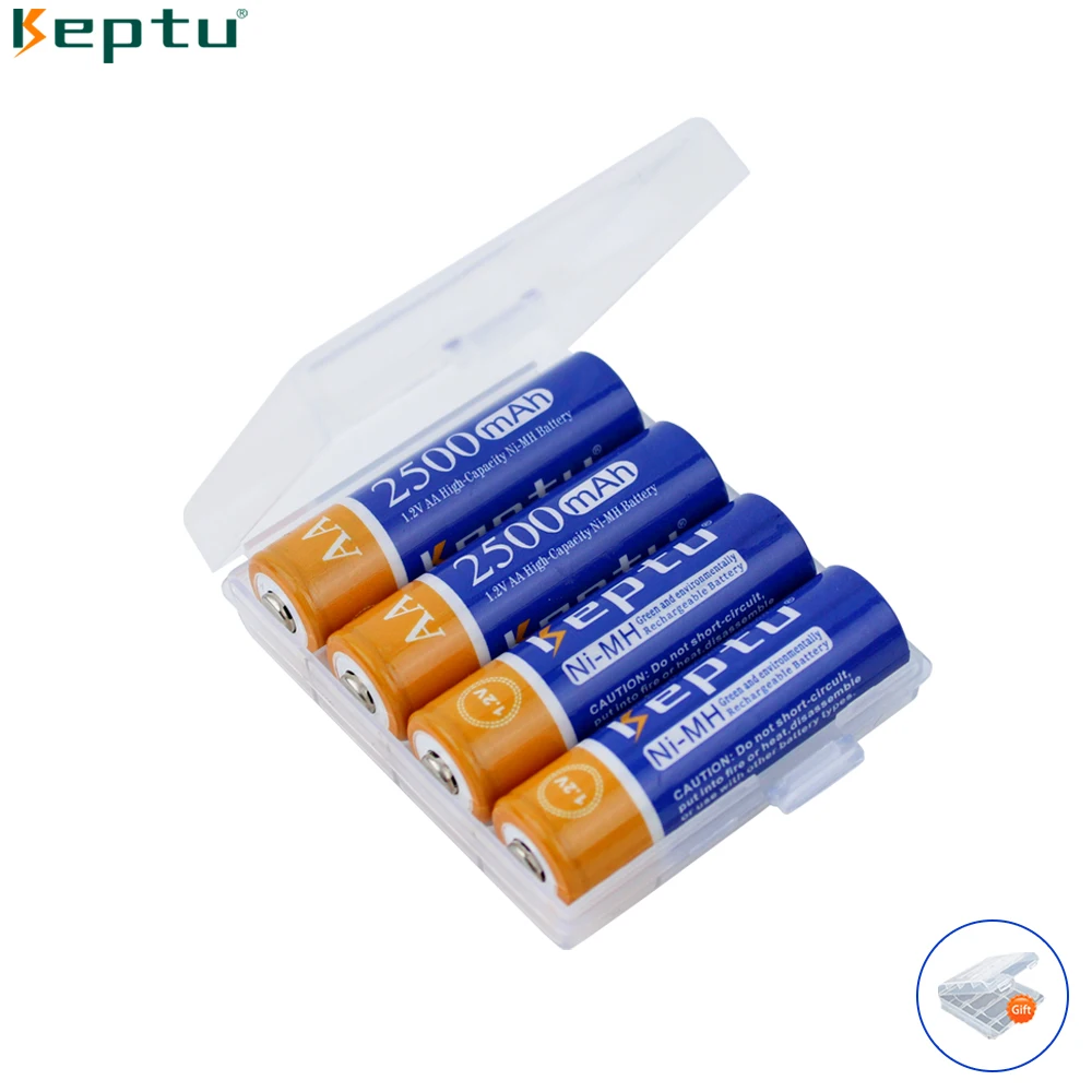 4-24pcs KEPTU 1.2V AA Rechargeable Battery 2500mAh batteries AA Ni-Mh aa battery rechargeable