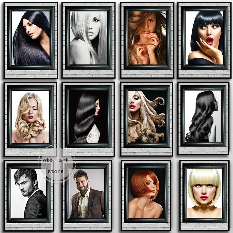 Hair Style Salon Hair Staining Art Poster Hairdresser Art Poster Canvas Painting Wall Prints Picture Barber Shop Room Home Decor