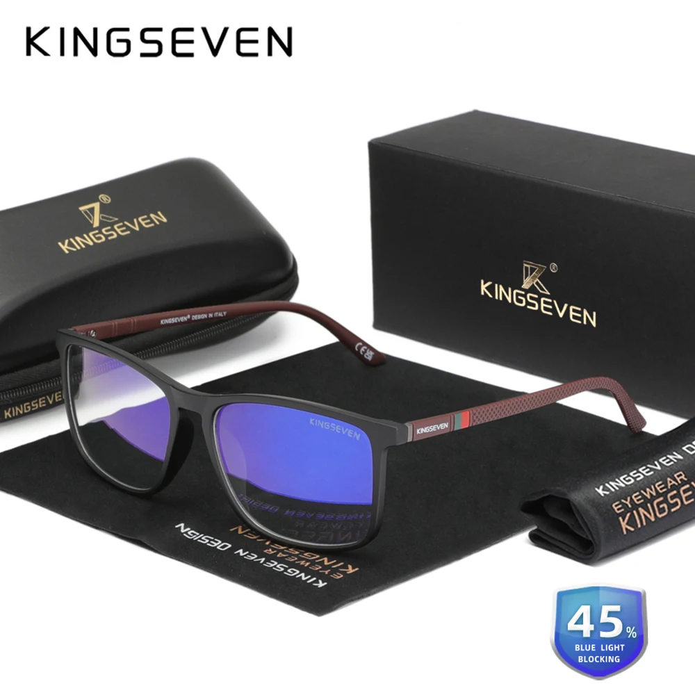 KINGSEVEN Causal Blue Blocking Glasses Ultralight uomo/donna Phone Computer Anti-Blue Ray Eyewear studenti Daliy usa occhiali da vista