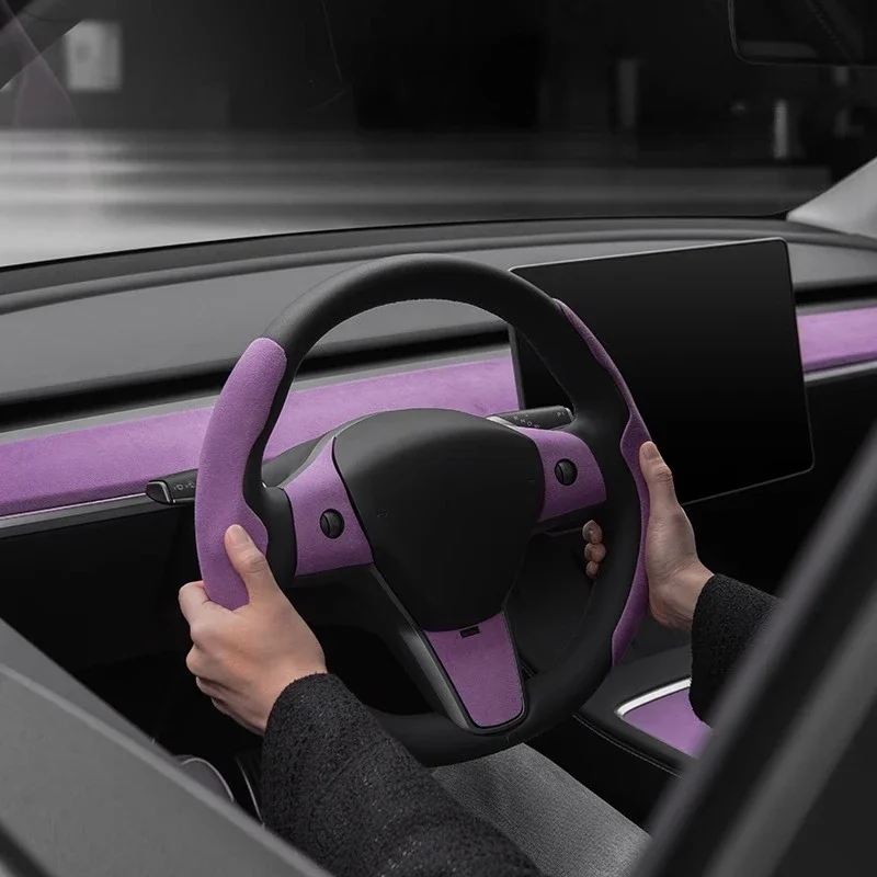 

For Tesla Model Y/3 Interior Armrest Box Steering Wheel Cover Center Control Dashboard Decorative Strip Accesorios Para Auto