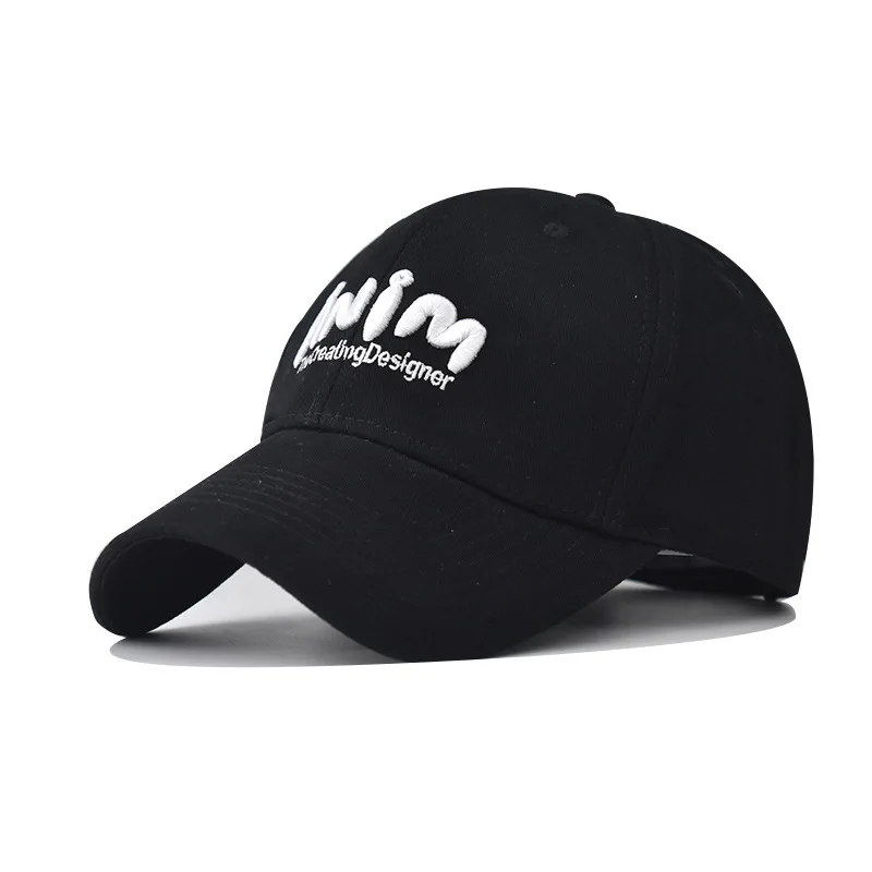 

Washed Cotton 3D Small Letter Embroidered Baseball Versatile Trendy Solid Color Classic Washed Cotton Golf Dad Hat