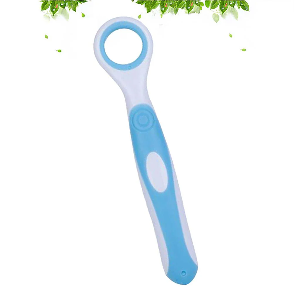 Children Tongue Scraper Cleaner Gentle Tongue Brush for Oral Care (Blue) kids tongue scraper kids tongue cleaner