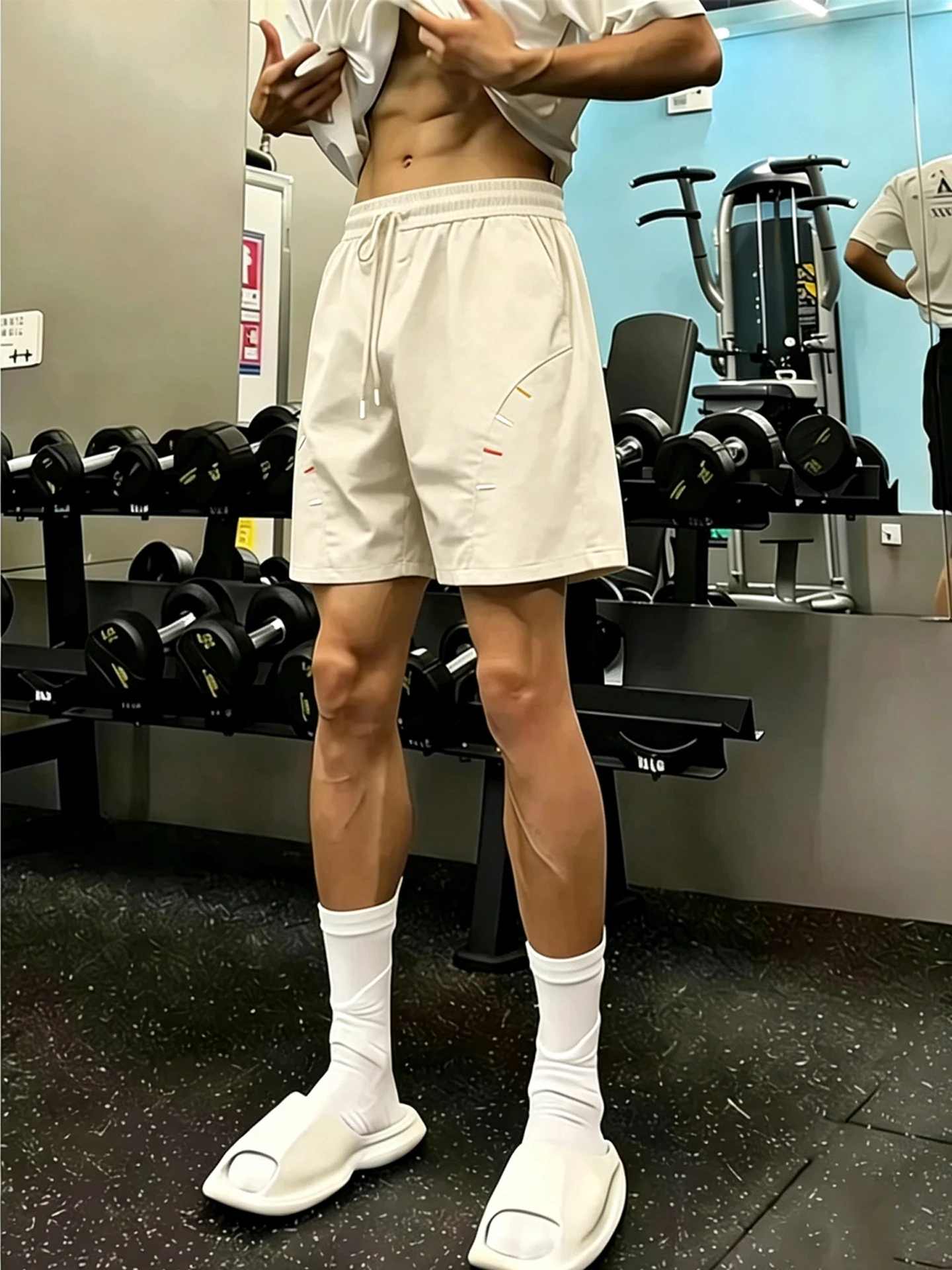 

Retro American Short Pants Men's Quick Dry Fitness Thin Five-Point Basketball Pants Four-Minute Mid-Pants Summer Shorts