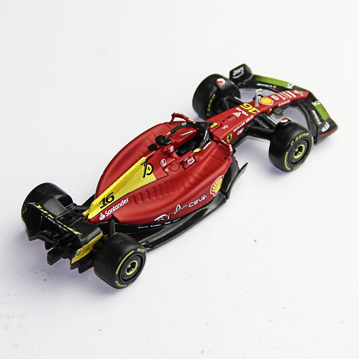 Bburago 1:43 F1 Ferrari F1-75 75th Anniversary #16 Leclerc #55 Sainz Monza Italian GP Alloy Vehicle Diecast Cars Model Toys Gift