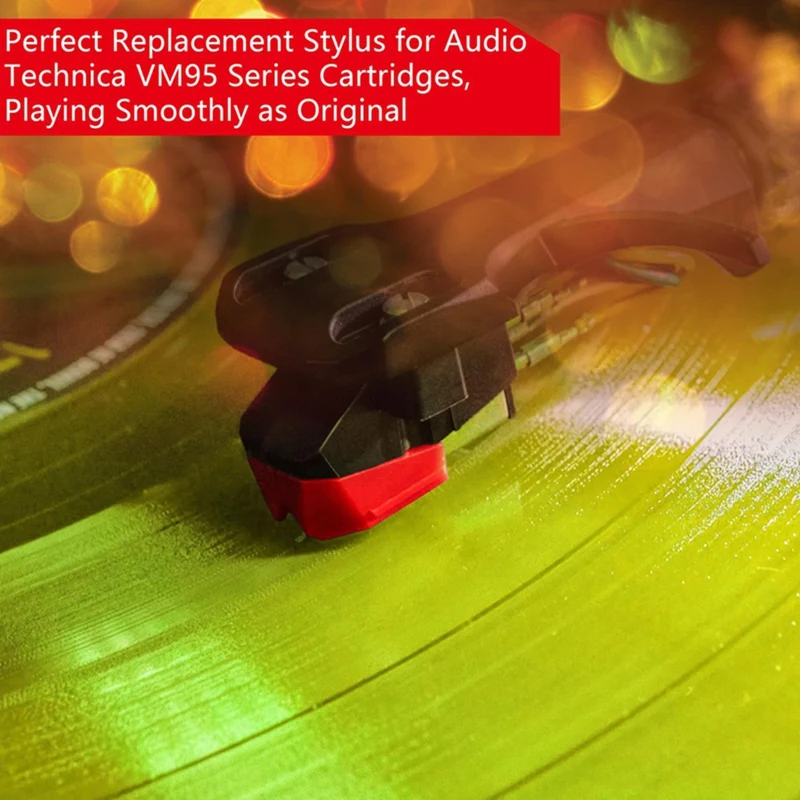 B34B-AT-VMN95E Elliptical Turntable Stylus Replacement, Diamond Record Player Needle For Audio-Technica AT-LP120X