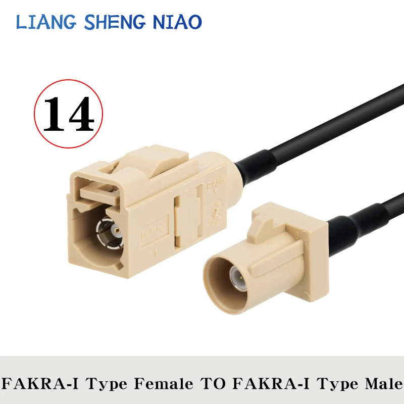 FAKRA I สาย RG174โคแอกเซียลสำหรับรถยนต์วิทยุดาวเทียม GSM 50Ohm โทรศัพท์มือถือสำหรับรถยนต์สายต่อ telematics