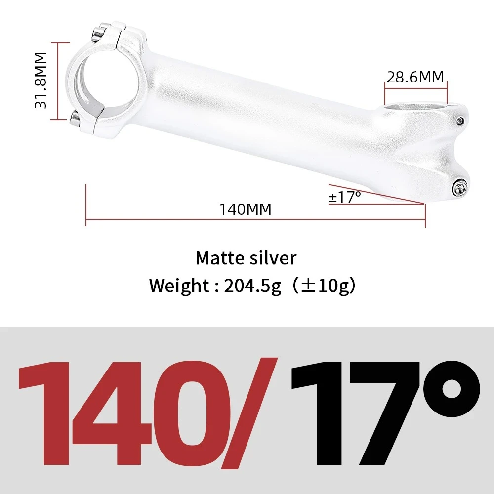 140/150mm Long Stem 7/17° Riser MTB Road Handlebar Extension Power