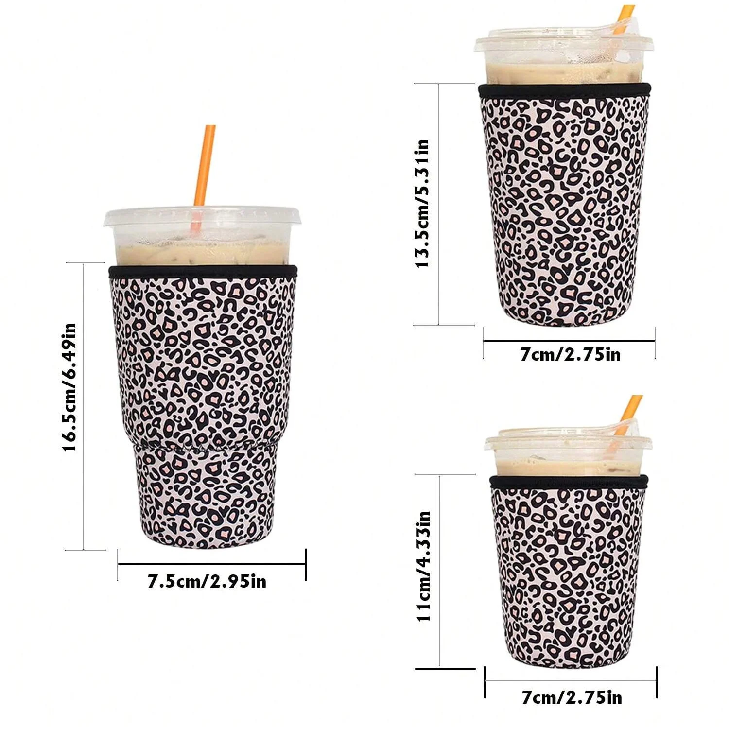 3 قطع من أكمام القهوة المثلجة القابلة لإعادة الاستخدام - عازل للمشروبات الباردة، حامل أكواب من النيوبرين لستاربكس/قهوة دنكين #4