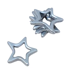 WZNB 10Pcs/lot Stainless Steel Hollow Star Charms for Jewelry Making Earring Pendant Necklace Accessories Craft Diy Material