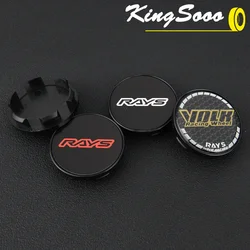 4PCS RAYS Wheel Center Cap Clip 53mm OD / 48mm VOLK Racing Emblem Sticker Rim Caps Wheel Cover Hub Cap Black & Silver