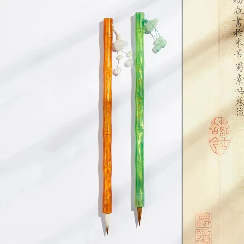Black Tip Purple Hair Small Regular Script Calligraphy Brush for Slender Gold Style Painting Tracing Art Supply Fine Durable Tip