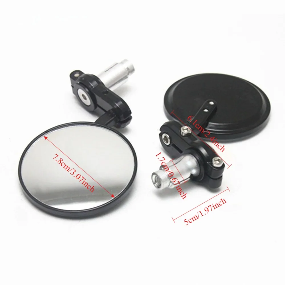 Universal Bicycle Rearview Mirror 2PCS Black Retro Foldable 22mm Handlebar Rear View Mirror for Bike Modification