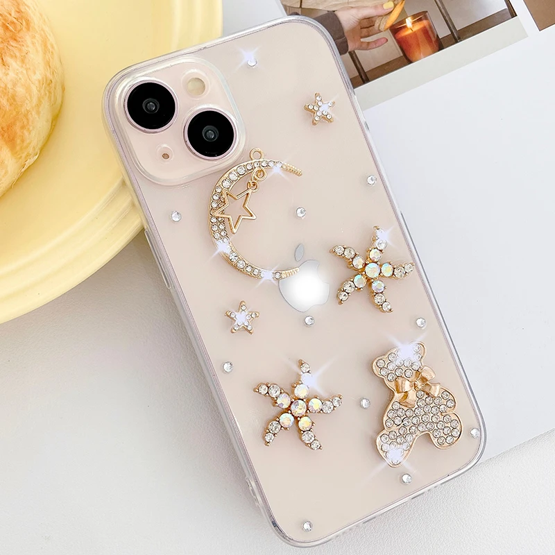 Luxury Glitter Shine Case for Samsung Galaxy Handwork S24 S23 S22 S21 S20 FE Plus Ultra A13 A14 A15 A52 A53 A54 A55 A34 A35