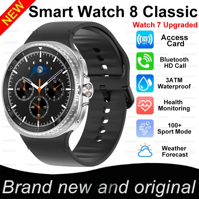 

Новые модные часы 8, классический GPS-компас, NFC, спортивные умные часы HD AMOLED, водонепроницаемые часы с вращающимся циферблатом и вызовом, 7 обновленных для мужчин и женщин