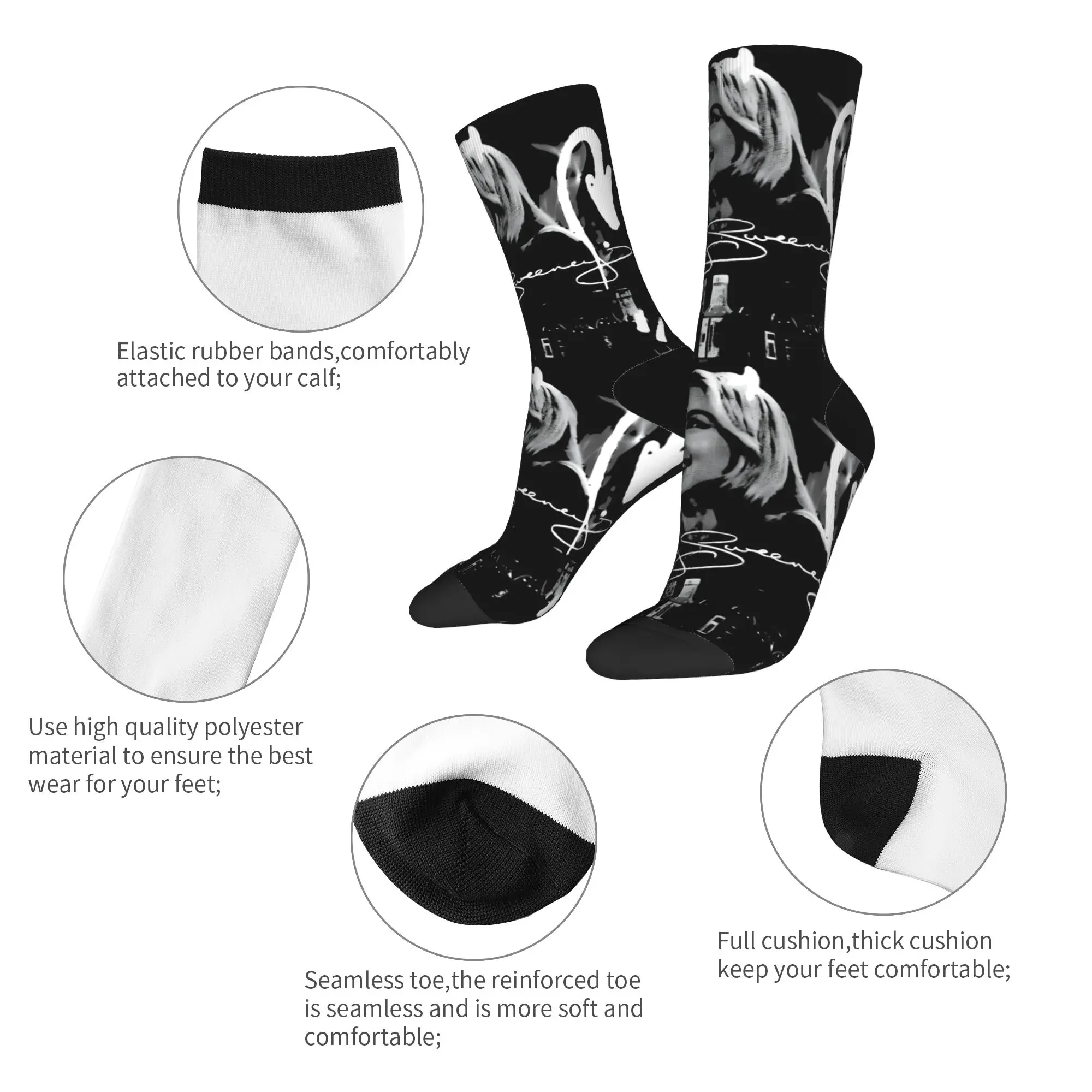 سيدني سويني الجوارب جوارب مضحكة الخريف عدم الانزلاق الرجال الجوارب مريحة الرسم في الهواء الطلق جوارب رياضية #6