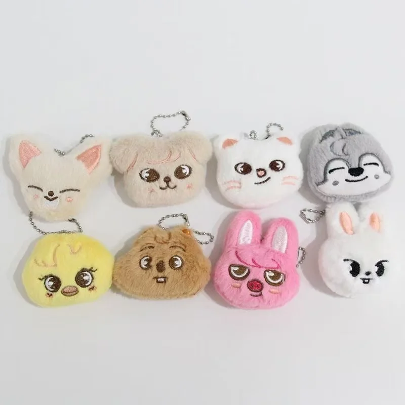 5 سنتيمتر SKZOO أفخم دمية قلادة المفاتيح الضالة الأطفال الكرتون لطيف الحيوان رئيس دمية ظهره قلادة أفخم لعبة أطفال هدية #4