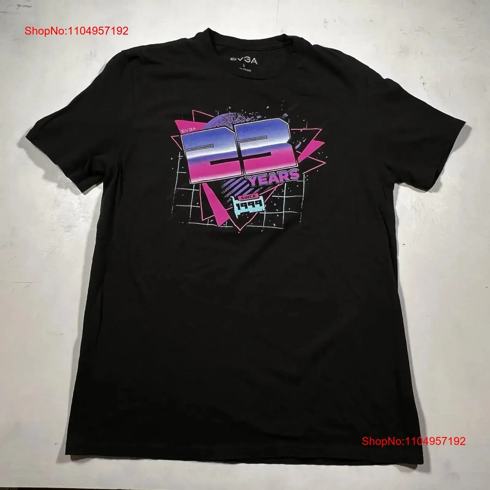 

EVGA Promo T Shirt Black PC Hardcore Gaming 23 years TEAMEVGA Size Large vintage Washed Soft Breathable Comfortable Stylish
