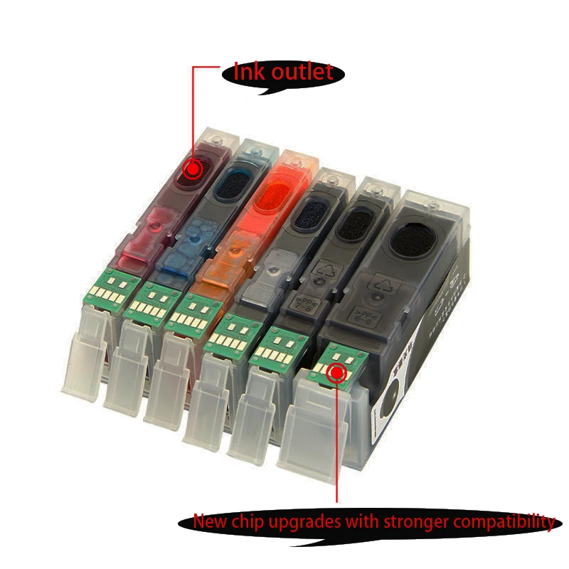 5Color PGI-220 CLI-221 Compatible Ink Cartridge for Canon PGI220 CLI221 PIXMA IP3600 IP4600 IP4700 MX860 MX870 MP550 MP560