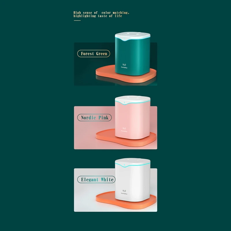 공기 가습기 에센셜 오일 아로마 디퓨저, 다채로운 LED 조명 가습기, 아로마 디퓨저 더블 깍지