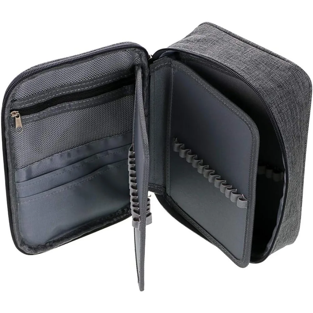 BTSKY® High Capacity Zipper Pens Pencil Case- Multi-Functional Stationery Pencil Pouch 72 Slots Colored Pencil Case Portable Pen