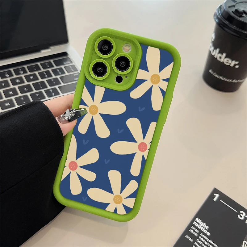 Flower Phone Case For iPhone 15 14 Plus 11 Pro Max 13 12 Mini XR X XS Soft Cover Fundas