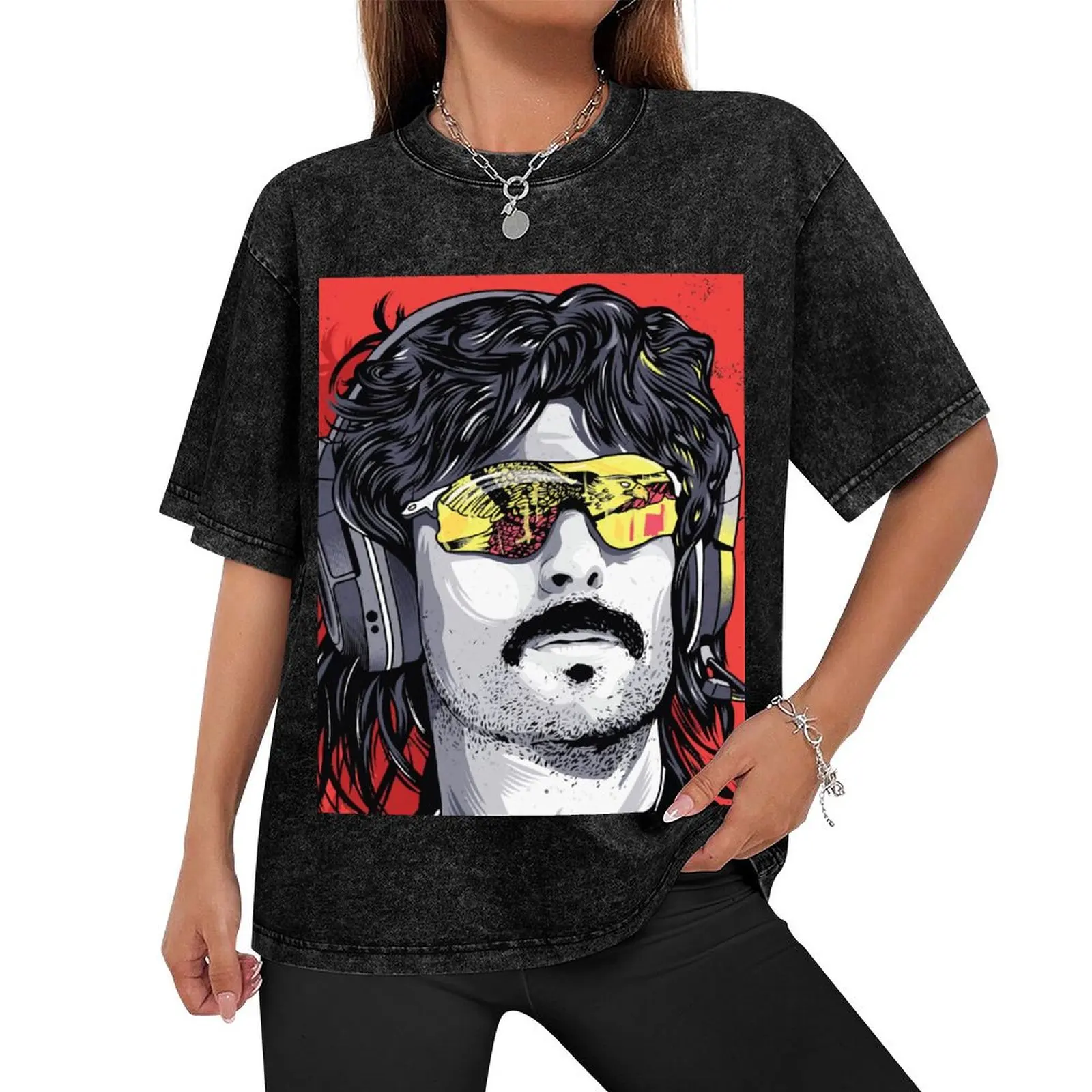 Dr disrespect Portrait T-Shirt animal prinfor boys shirts graphic tees mens t shirts pack