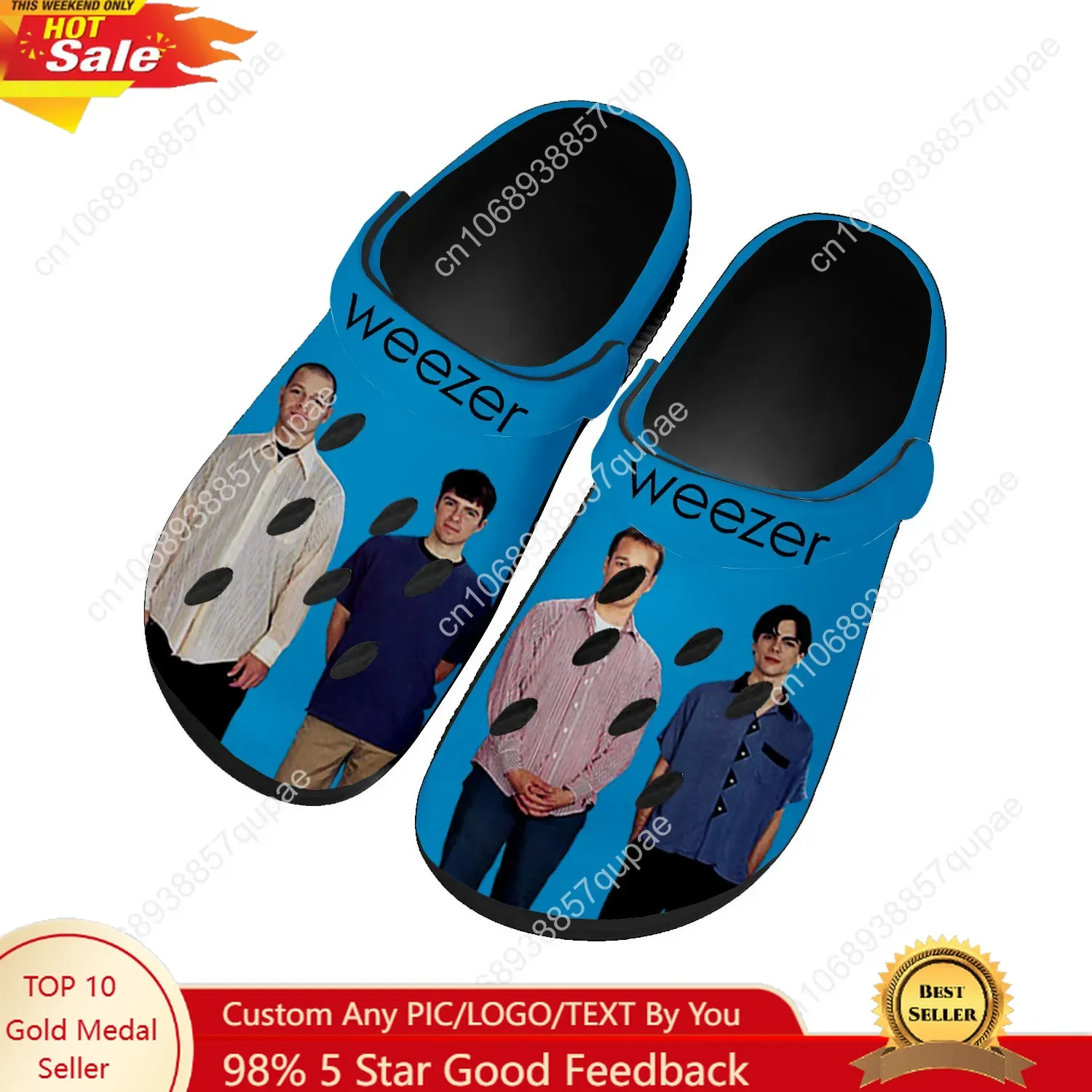 Weezer Music Rock Band Home Custom Sandals Men Women Teenager Water Shoes Garden Clog Breathable Comfortable Beach Hole Slippers