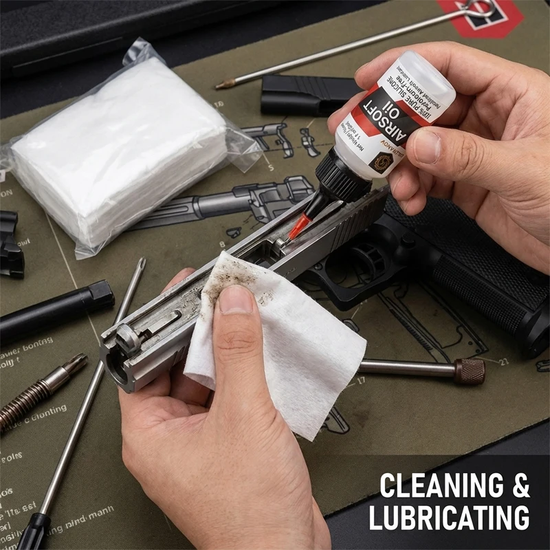 Precision Synthetic Maintenance Oil and Cleaning Cloth Patches Set Needle Tip Lubricating Fluid for Gear Bearings 30ml