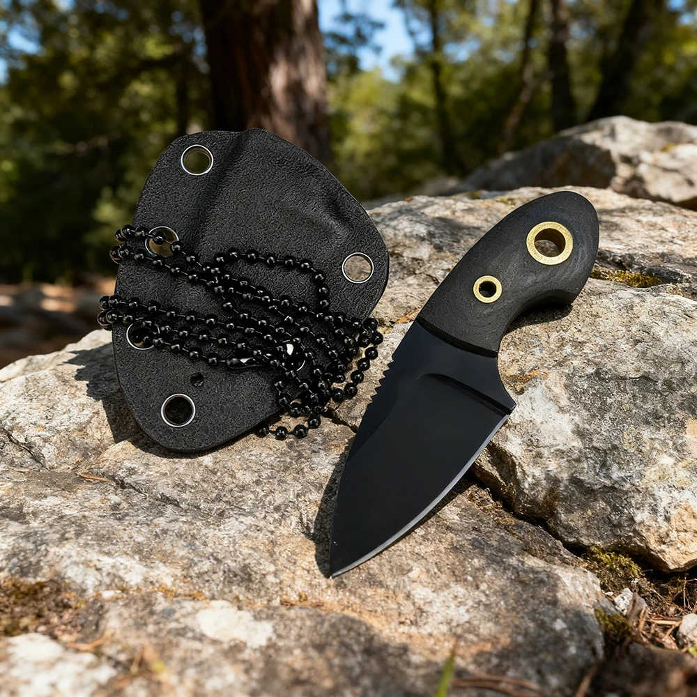 

Уличный прямой нож 8Cr13Mov Blade G10 Ручка Популярные ножи с цепочкой на шею Охотничьи ножи для кемпинга Карманный нож EDC Боевые ножи