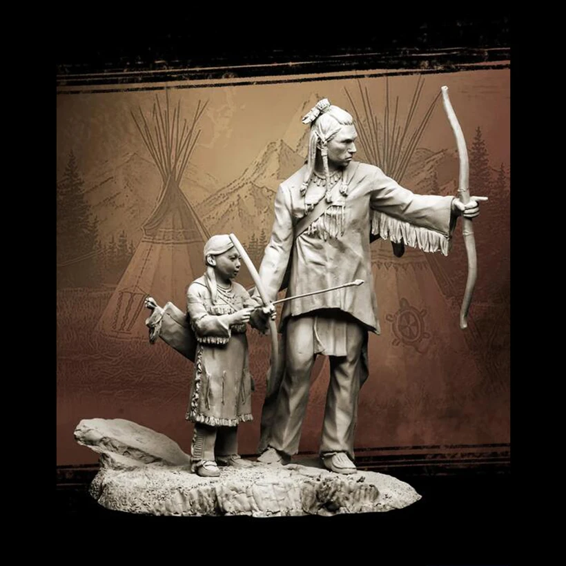 Resin soldier  1/24 75MM  archery lessons ancient forces SOLDIER STAND    Model Unassambled Unpainted  Figure Building Kit