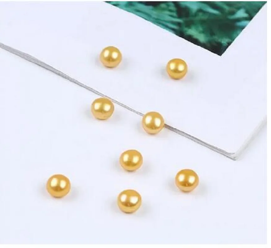 

Wholesale gold luxury 8 pairs of AAA grade 10mm half hole granular Mantou bread beads