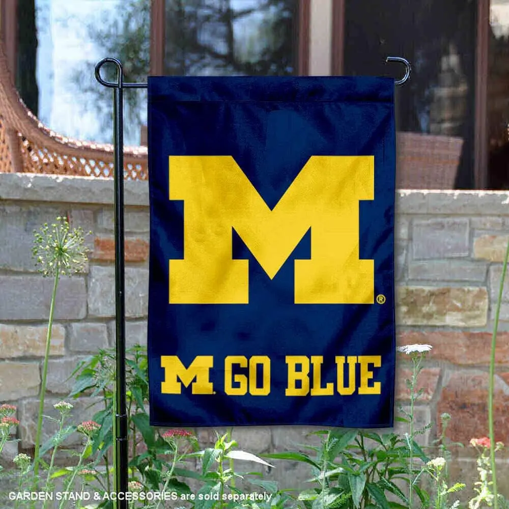 College Flags & Banners Co. Team University Wolverines Go Blue Garden Flag and Yard Banner