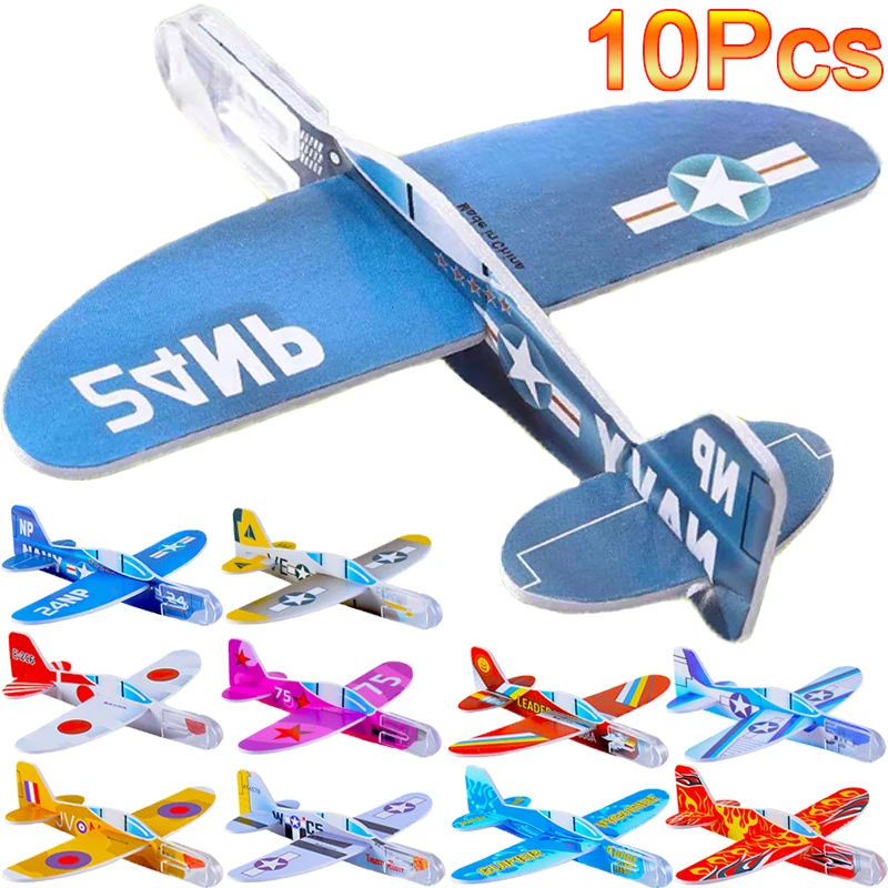 1/10pcs Outdoor Throwing Airplanes Children DIY Handmade Flying Glider Planes Toys Kids Model Fillers Glider Toys Kids Game Gift