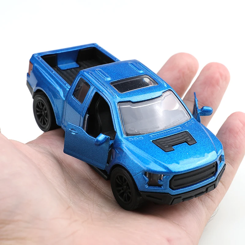 Eingesacktes 1:38 Ford F150 Pickup-Geländewagen aus Legierung mit Rückzug, Nachahmung eines Geländewagens, Kinderauto aus Legierung, Spielzeugauto für Jungen