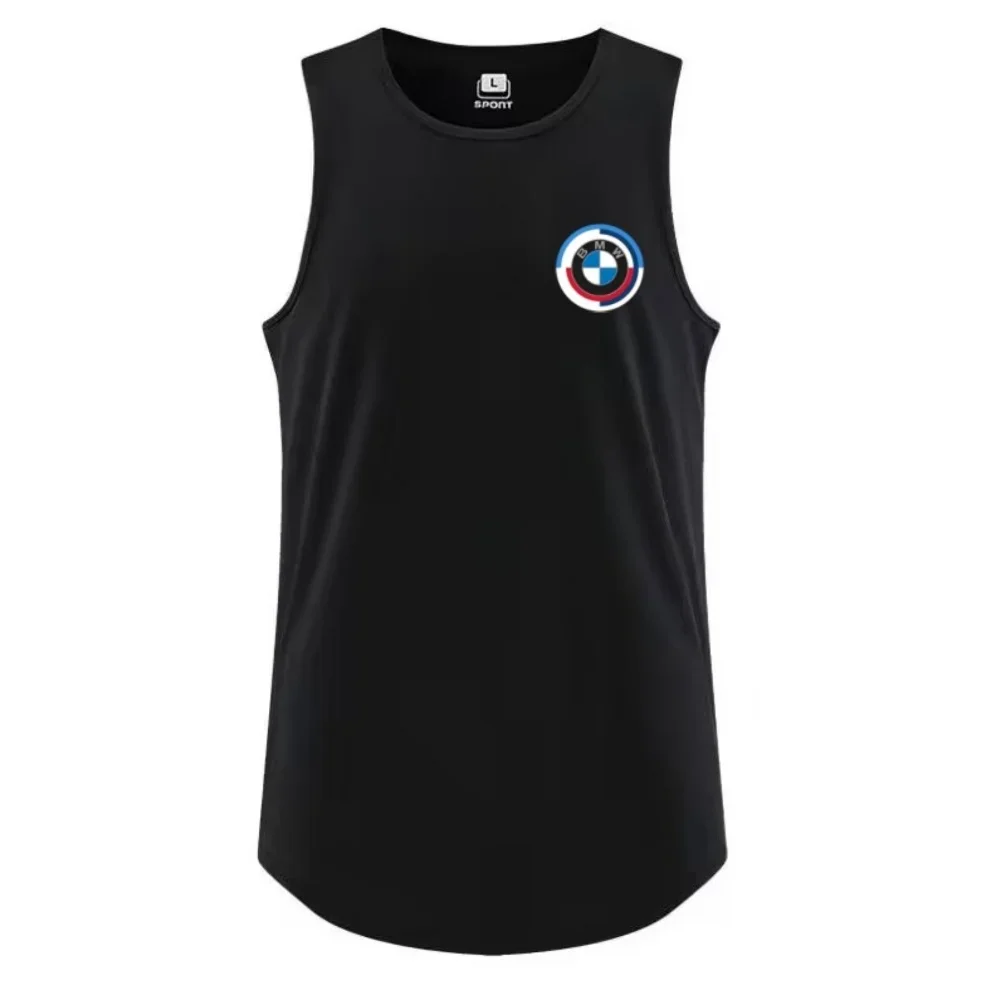 Fashion Motorcycle Off-road Riding Unisex Sleeveless Sport Tank Top BMW Logo Round Neck Casual Breathable Vest